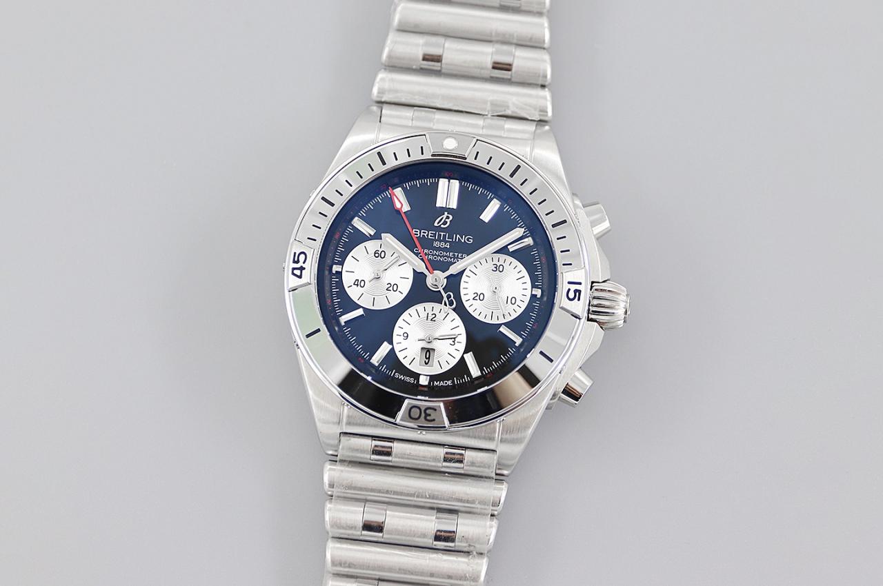 Breitling Chronomat B01 AB0134101B1A1 42mm SS TF 1:1 Best Edition Black Dial on SS Bracelet A7750