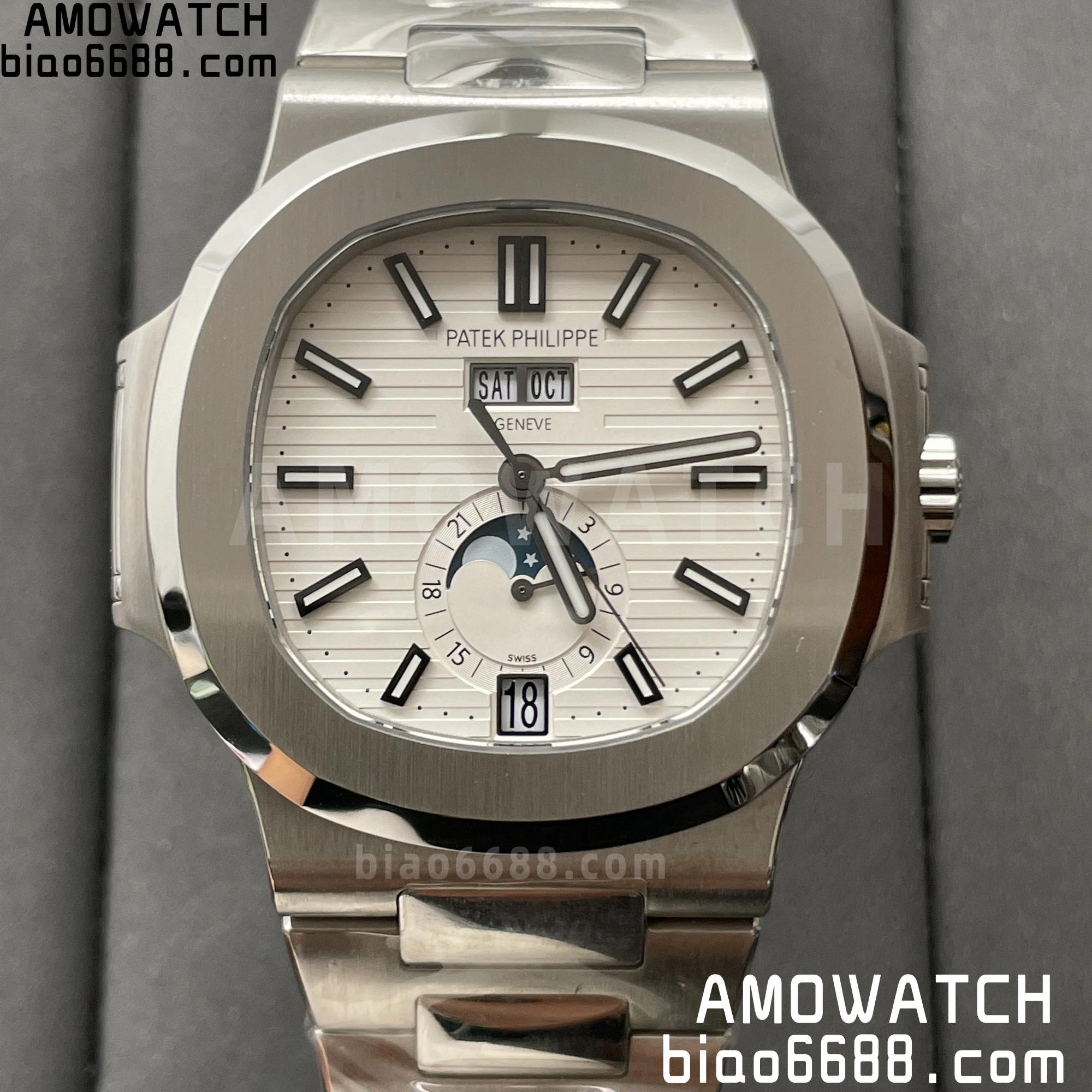 PP Nautilus 5726 Full Function SS PPF 1:1 Best Edition White Dial on SS Bracelet A324