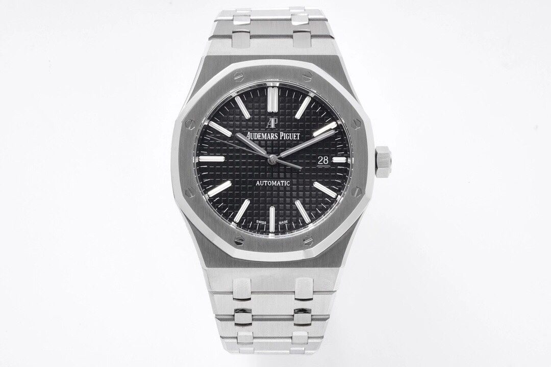Audemars Piguet Royal Oak 41mm 15400ST SS ZF 1:1 Best Edition Black Textured Dial on SS Bracelet V2 SA3120 Super Clone