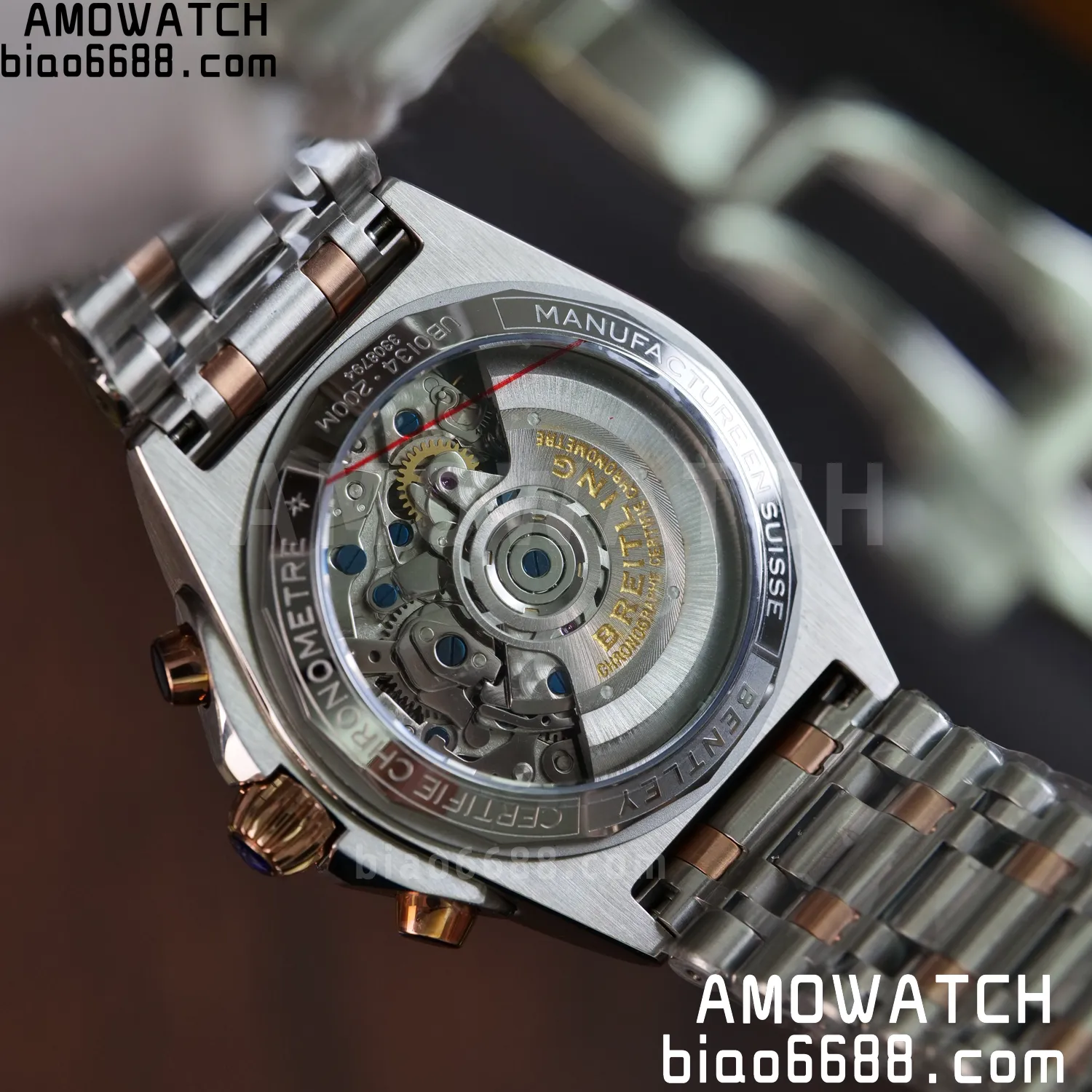 Breitling Chronomat B01 AB0134101K1A1 42mm SS/RG TF 1:1 Best Edition Brown Dial on SS Bracelet A7750 - Image 20