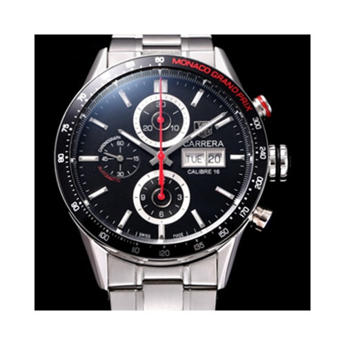 TAG HEUER 태그호이어 까레라 최신형 CV2A1F.BA0796 모나코 그랑프리 에디션 크로노그래프 블랙 다이얼 브레이슬릿 오토매틱 무브먼트 tag0339 - TAG Heuer Carrera Monaco Grand Prix Calibre 16 Limited Edition Chronograph Black Dial Bracelet 7750B-2 High Quilty Automatic Movement