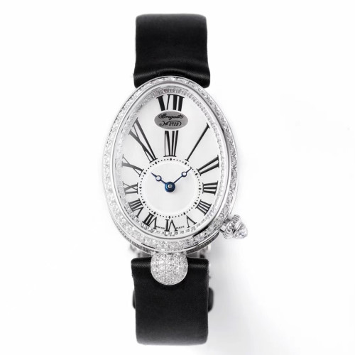 BREGUET 브레게 퀸 오브 나폴리 화이트골드 다이아 베젤 실크/레더 스트랩 V2버전 8928BB/51/944/DD0D
