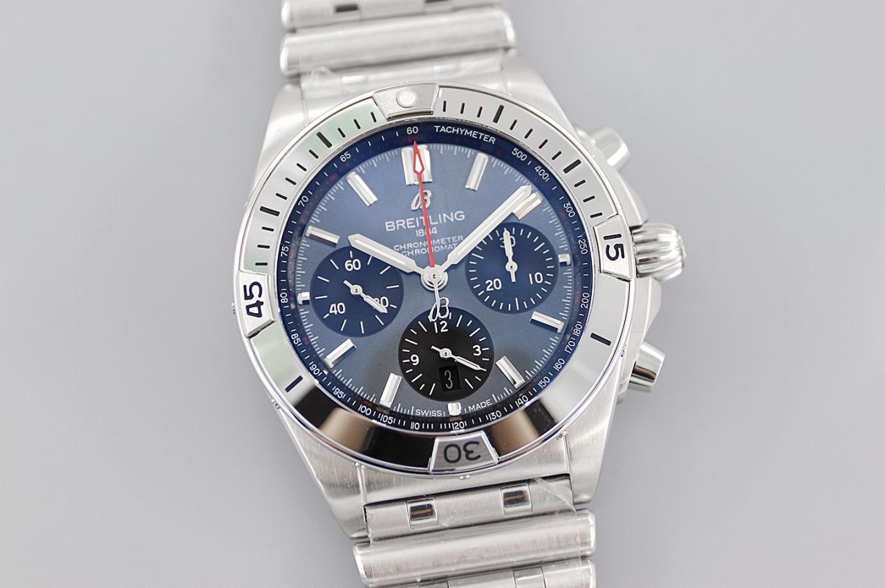 Breitling Chronomat B01 AB01344A1C1A1 42mm SS TF 1:1 Best Edition Green Dial on SS Bracelet A7750 - Image 3