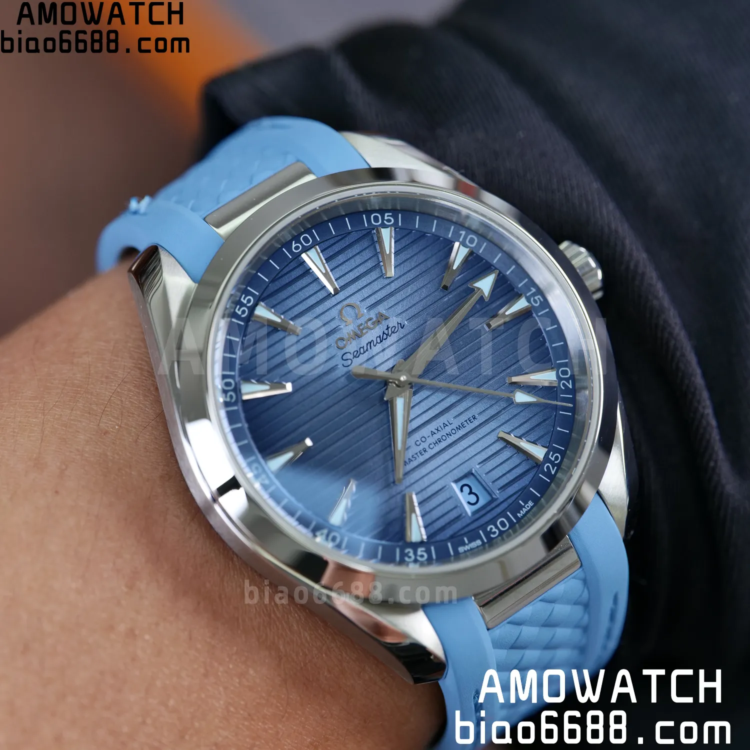 Aqua Terra 41mm VSF 1:1 Best Edition Summer Blue Dial on Blue Rubber Strap A8900 Super Clone
