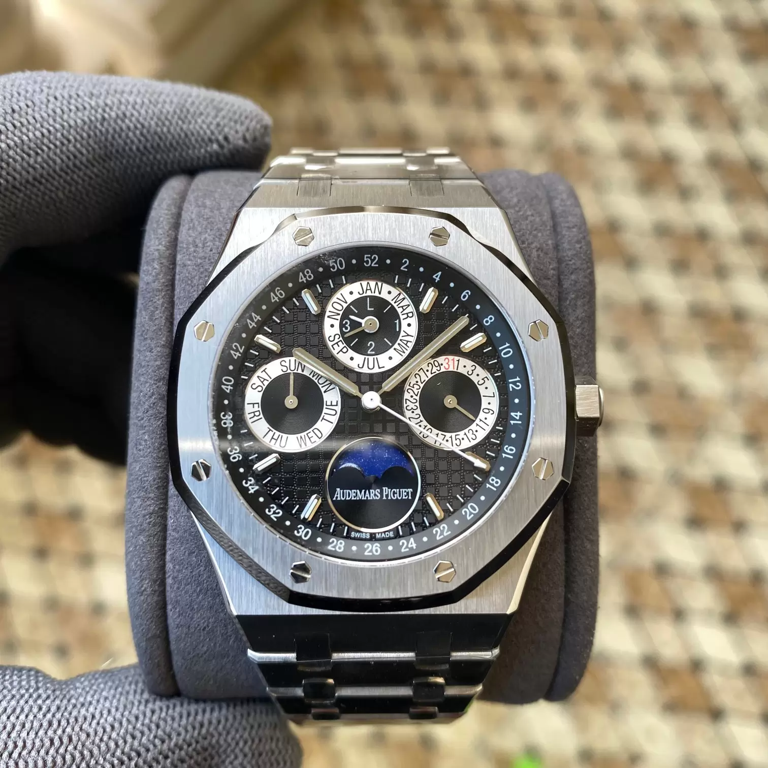 AP Royal Oak 41mm Complicated 26574 SS APS F1:1 Best Edition Black Dial on SS Bracelet A5134 (CHS)