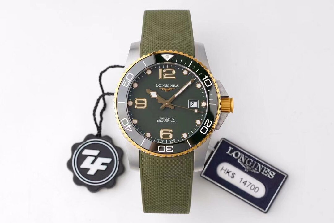 론진 하이드로 콘퀘스트 41mm L3.781.3.06.9 ZF 공장 1:1 베스트 에디션 러버 스트랩 A2824 무브먼트 다이버 워치