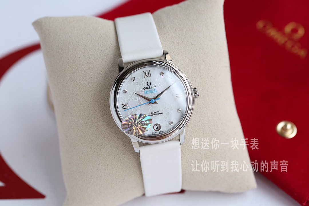 OMEGA De Ville 32.7mm 424.10.33.20.55.004 UVS factory 1:1 best edition Orbis Cubs Alligator strap watch Asia 2892