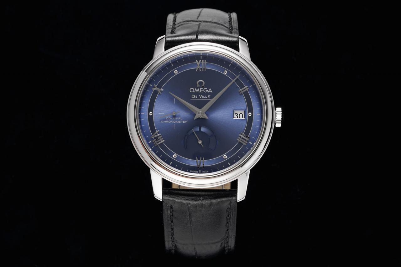 OMEGA De Ville 424.13.40.21.03.002 AZF 1:1 Best Edition Blue Dial and Black Belt MIYOTA 9015