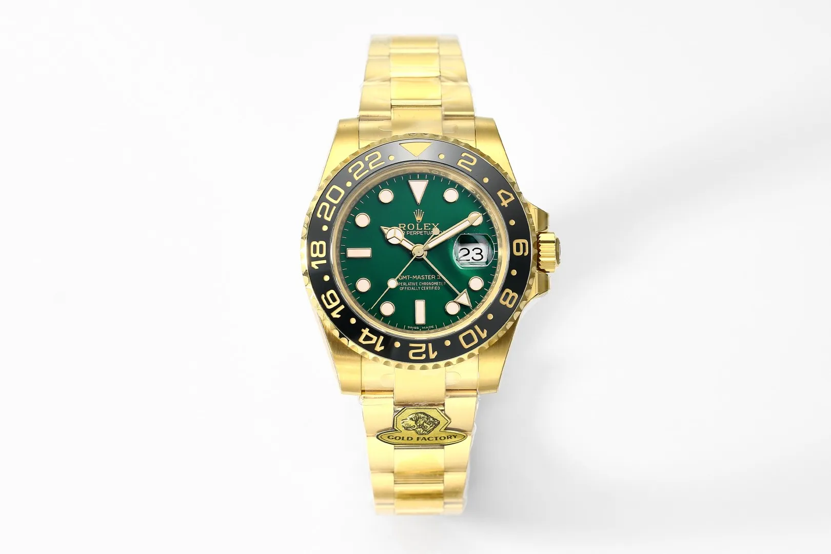 롤렉스 GMT 마스터 II 116718 YG 골드 공장 1:1 베스트 에디션 그린 다이얼 V3 (웨이티드)