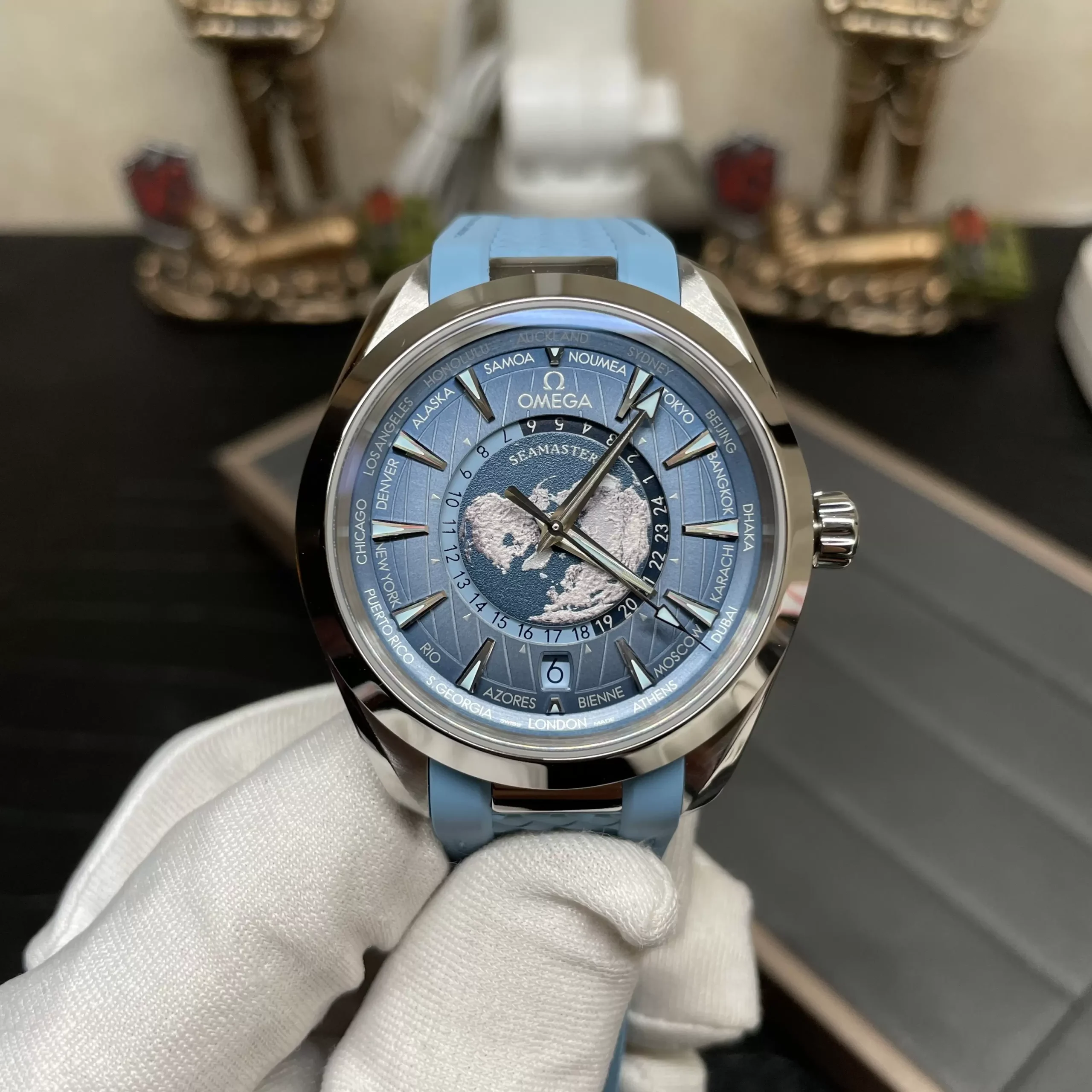 OMAGE Aqua Terra 150M Master 220.10.43.22.03.002  VSF 1:1 Best Edition Summer Blue Dial on Rubber Strap A8900 Super Clone