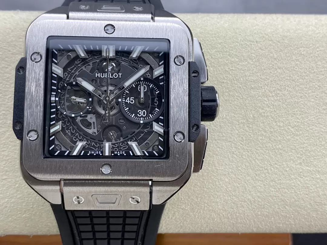 HUBLOT 스퀘어 뱅 유니코 42mm 821.NX.0170.RX 티타늄 BBF 1:1 베스트 에디션 스켈레톤 다이얼 블랙 러버 스트랩 A1280