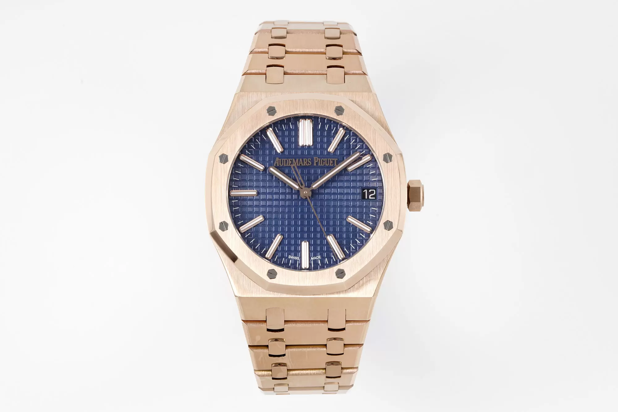 AP 로얄 오크 41mm 15510OR.OO.D002CR.02 "50주년" RG APS 공장 1:1 베스트 에디션 블루 다이얼 RG 브레이슬릿 SA4302 슈퍼클론