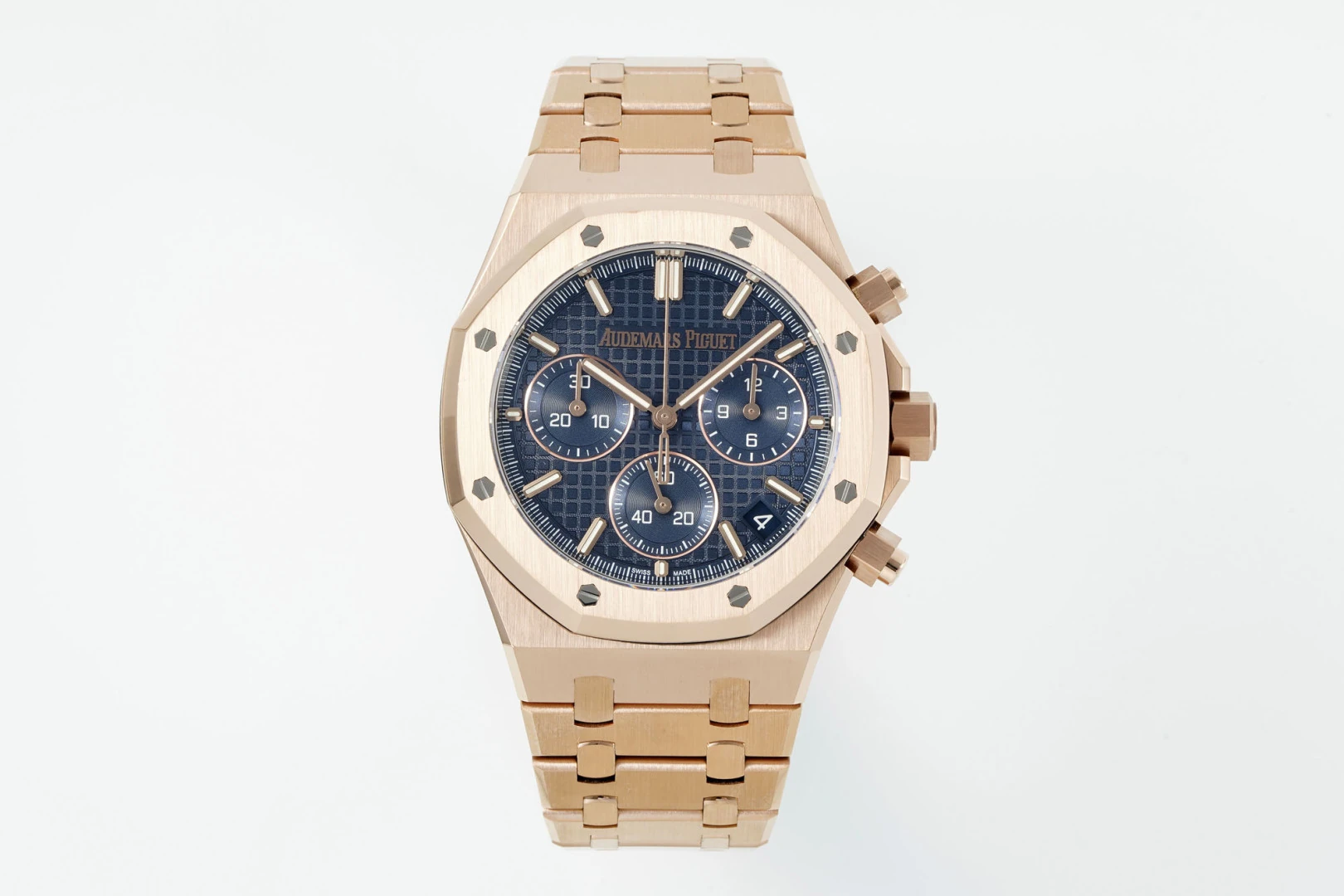 AP Royal Oak Chrono 26240 RG DDF 1:1 Best Edition Blue Dial on RG Bracelet DD4401 Super Clone Weight (SW Dial)