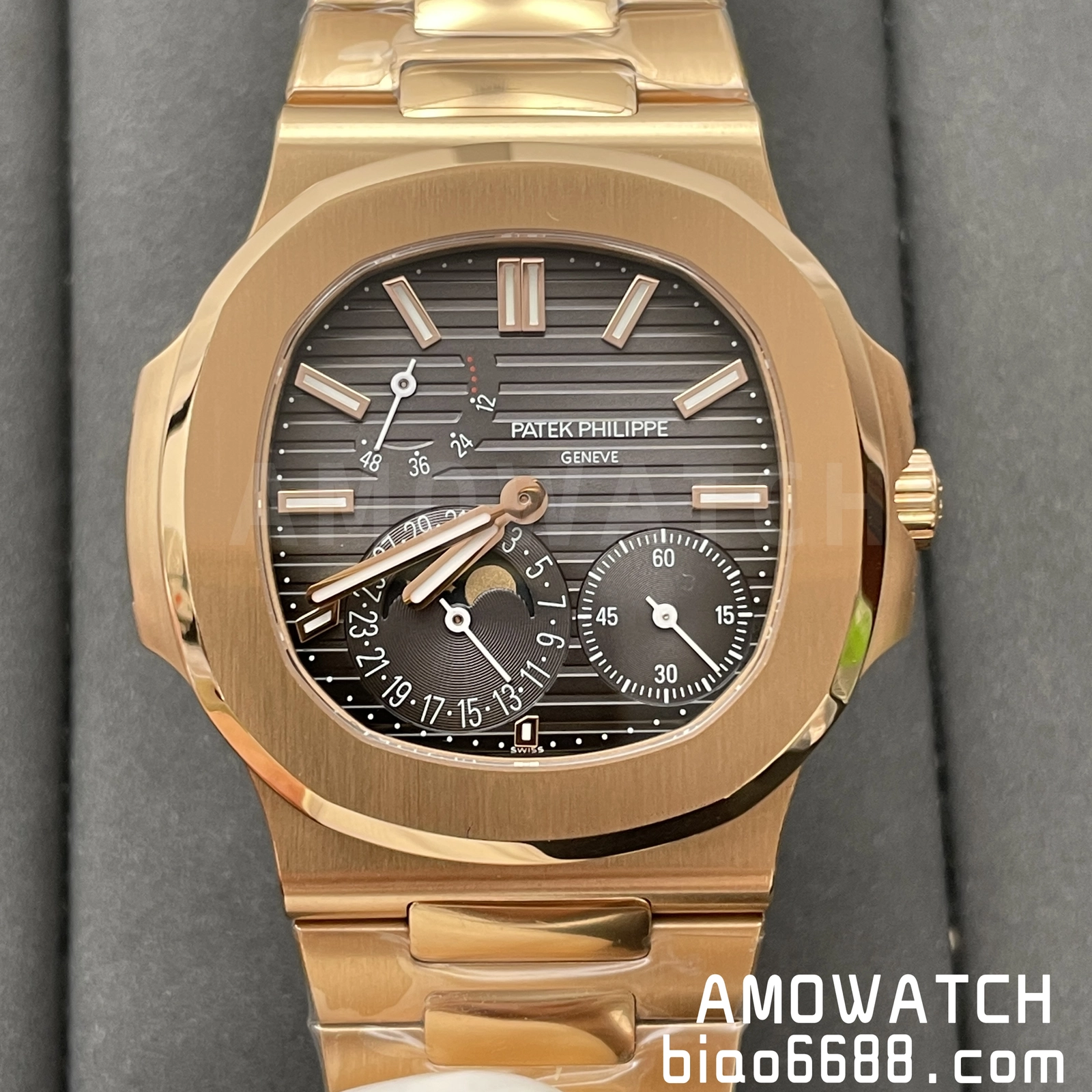 PP Nautilus 5712 RG PPF 1:1 Best Edition Brown Dial on RG Bracelet A240 Super Clone V3