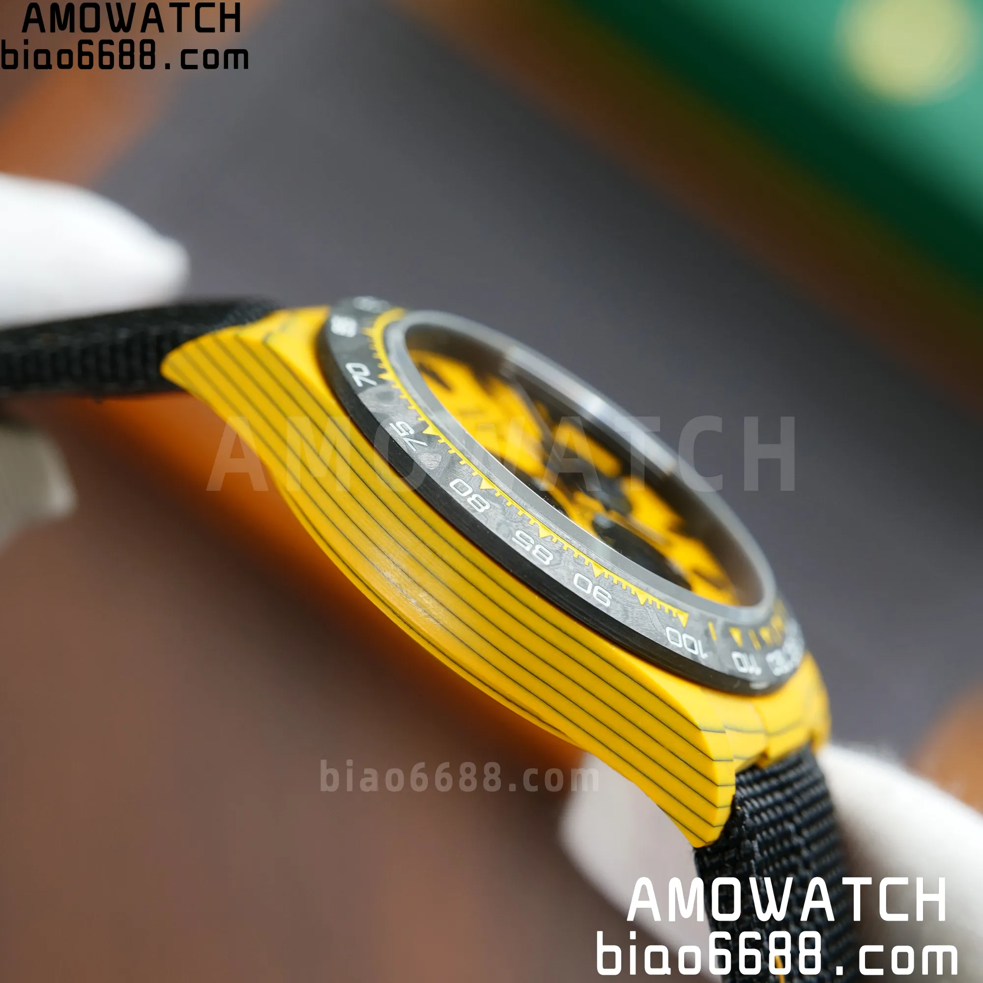 Daytona DIW Yellow Carbon DIWF 1:1 Best Edition Yellow/Black Dial on Black Nylon Strap SA4130 - Image 6