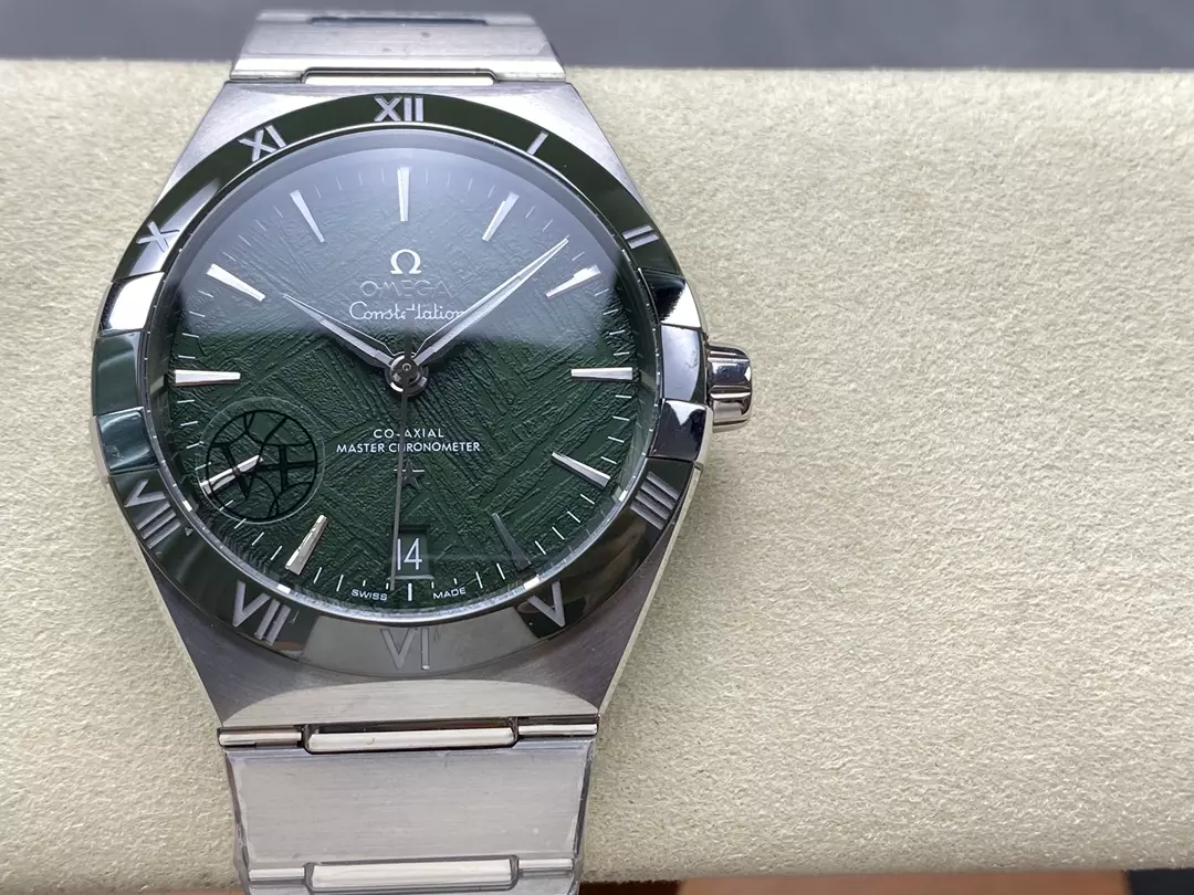 오메가 컨스텔레이션 41mm 스테인리스 스틸 V+ 공장 1:1 베스트 에디션 메테오라이트 그린 다이얼 스테인리스 스틸 브레이슬릿