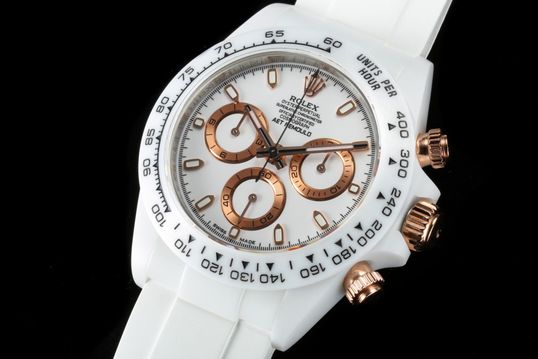 롤렉스 데이토나 40mm AET 개조 세라믹 케이스 러버 스트랩 시계 Asia7750 - 이미지 4