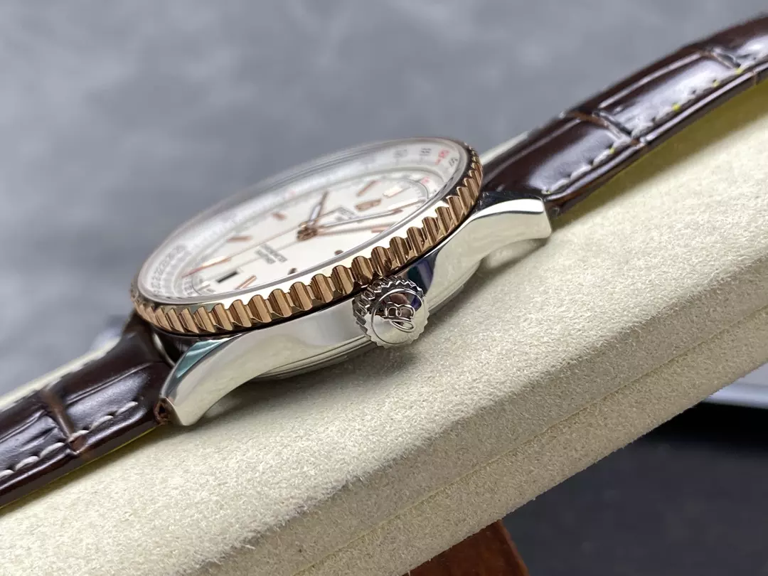 Breitling Navitimer Automatic 41mm SS BLSF Ice White Dial on Brown Leather Strap A2824 V2 - Image 6