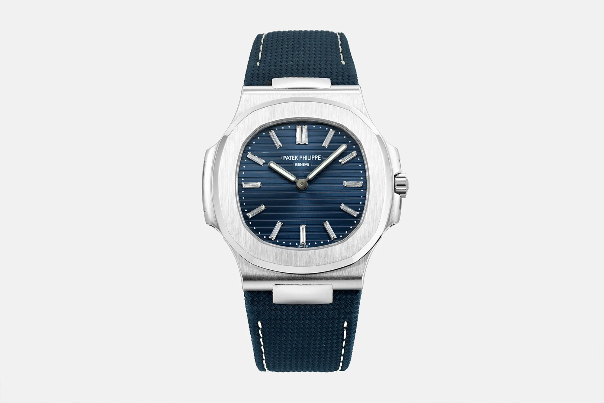 PP Nautilus 5810 PPF Best Edition Blue Dial on BlueStrap A240