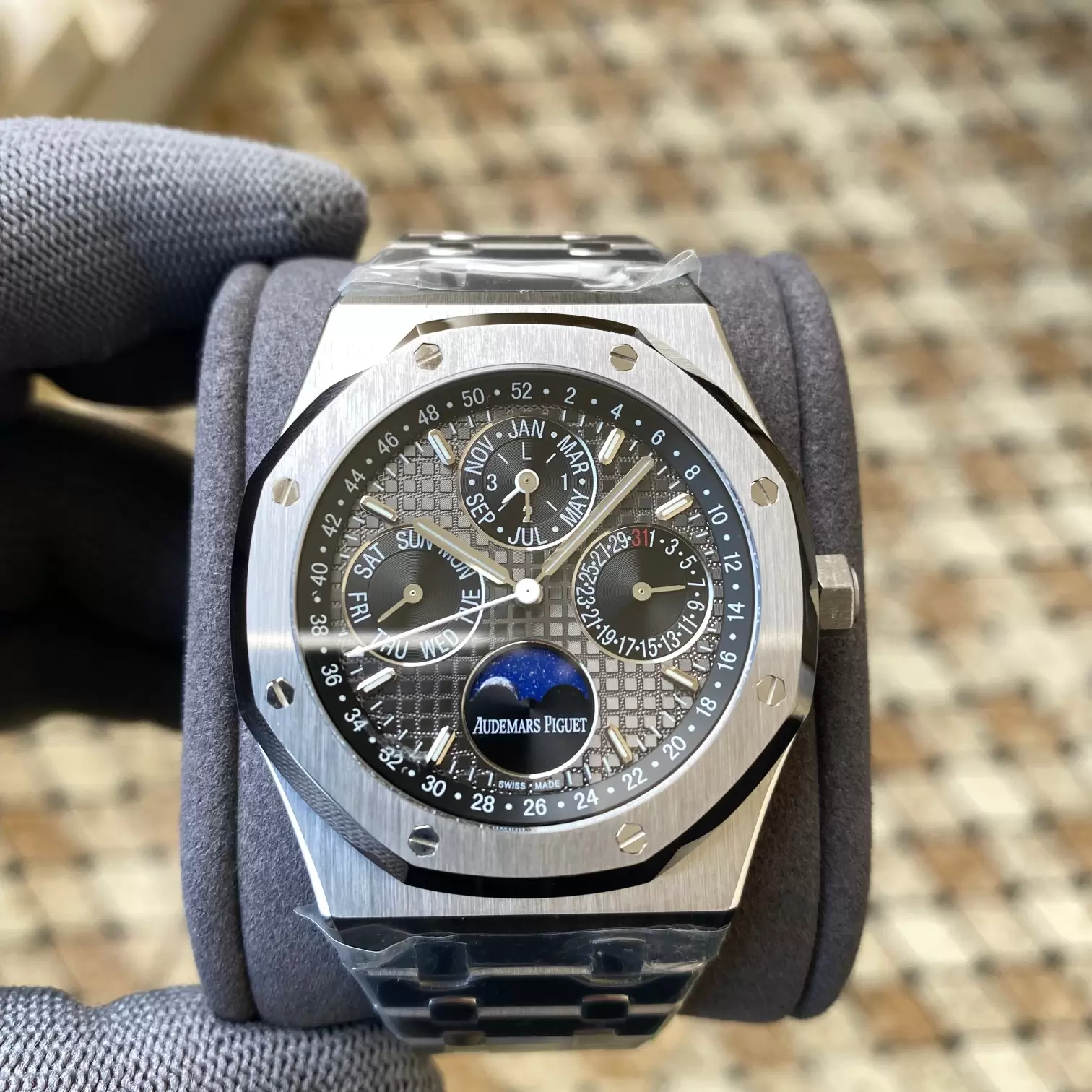 AP Royal Oak 41mm Complicated 26574 SS APS F1:1 Best Edition Grey Dial on SS Bracelet A5134 (CHS)