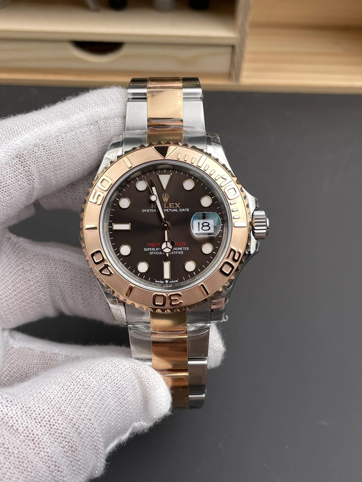 Rolex Yacht-Master 126621 SS/RG VSF 1:1 Best Edition 904L Steel Brown Dial on SS/RG Bracelet DD3235