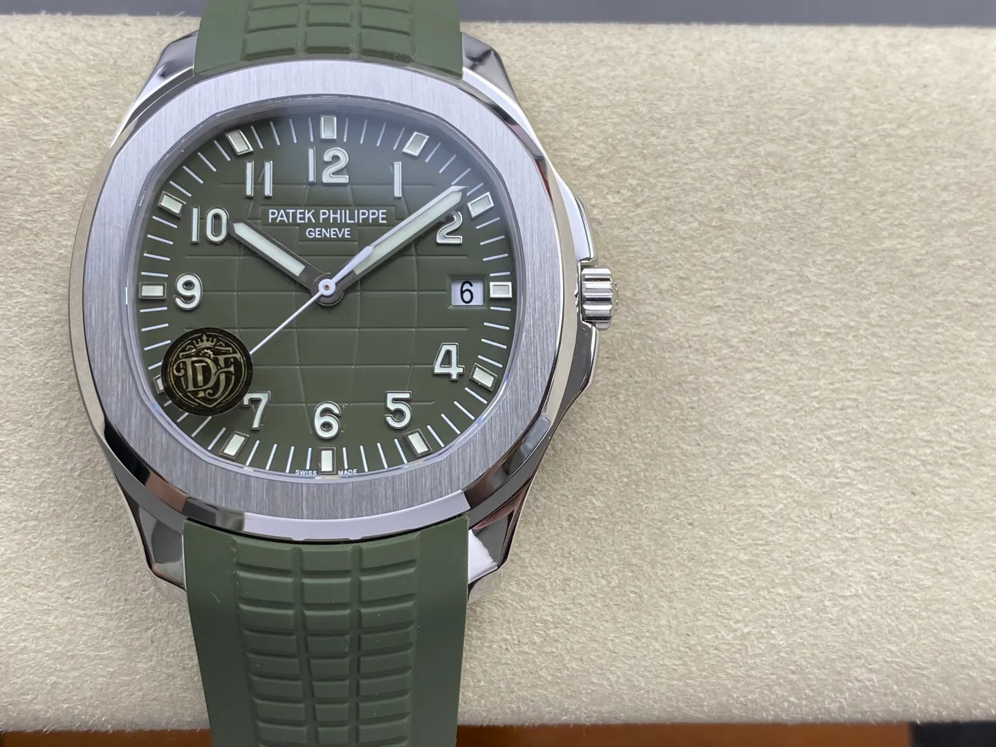 PP Aquanaut 5168G 42mm SS DDF 1:1 Best Edition Green Dial on Green Rubber Strap DPB330 Super Clone (Weighted)