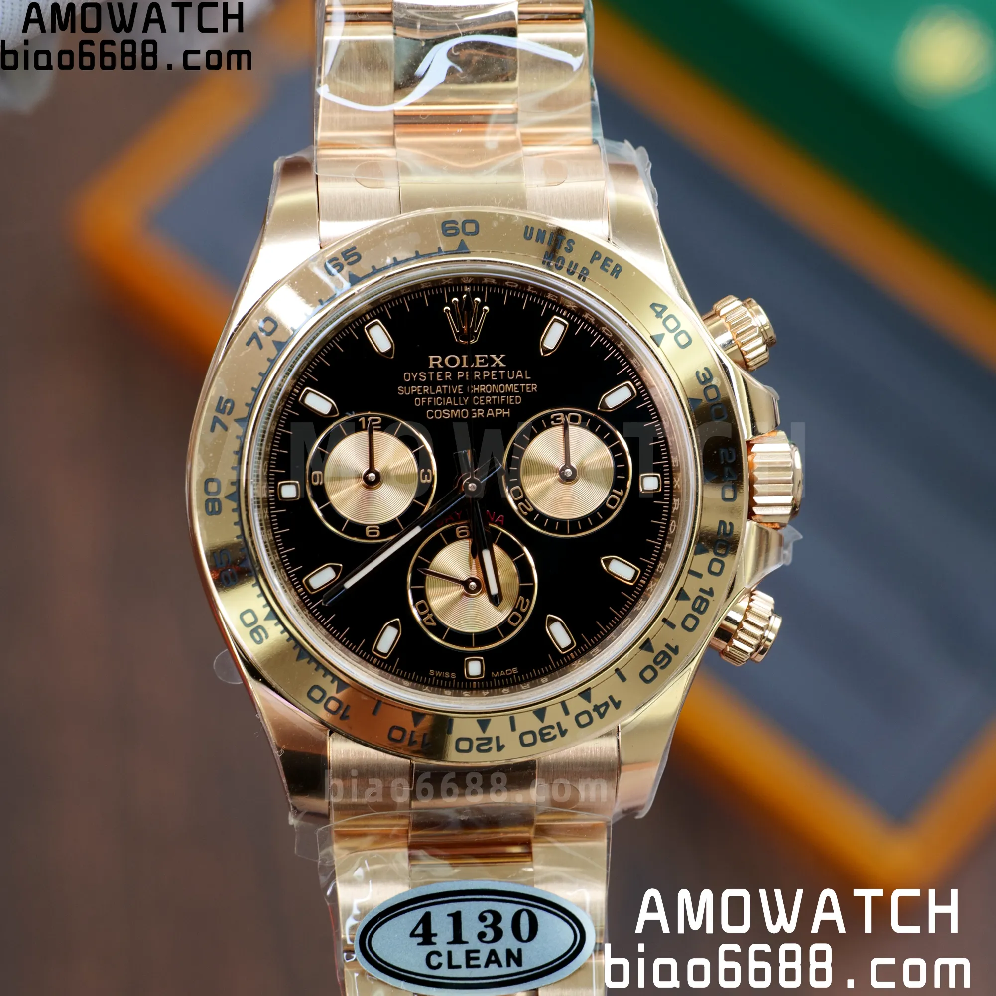 Rolex Daytona 116505-0008 Clean Factory 1:1 Best Edition Black Dial on RG Bracelet SA4130 V2