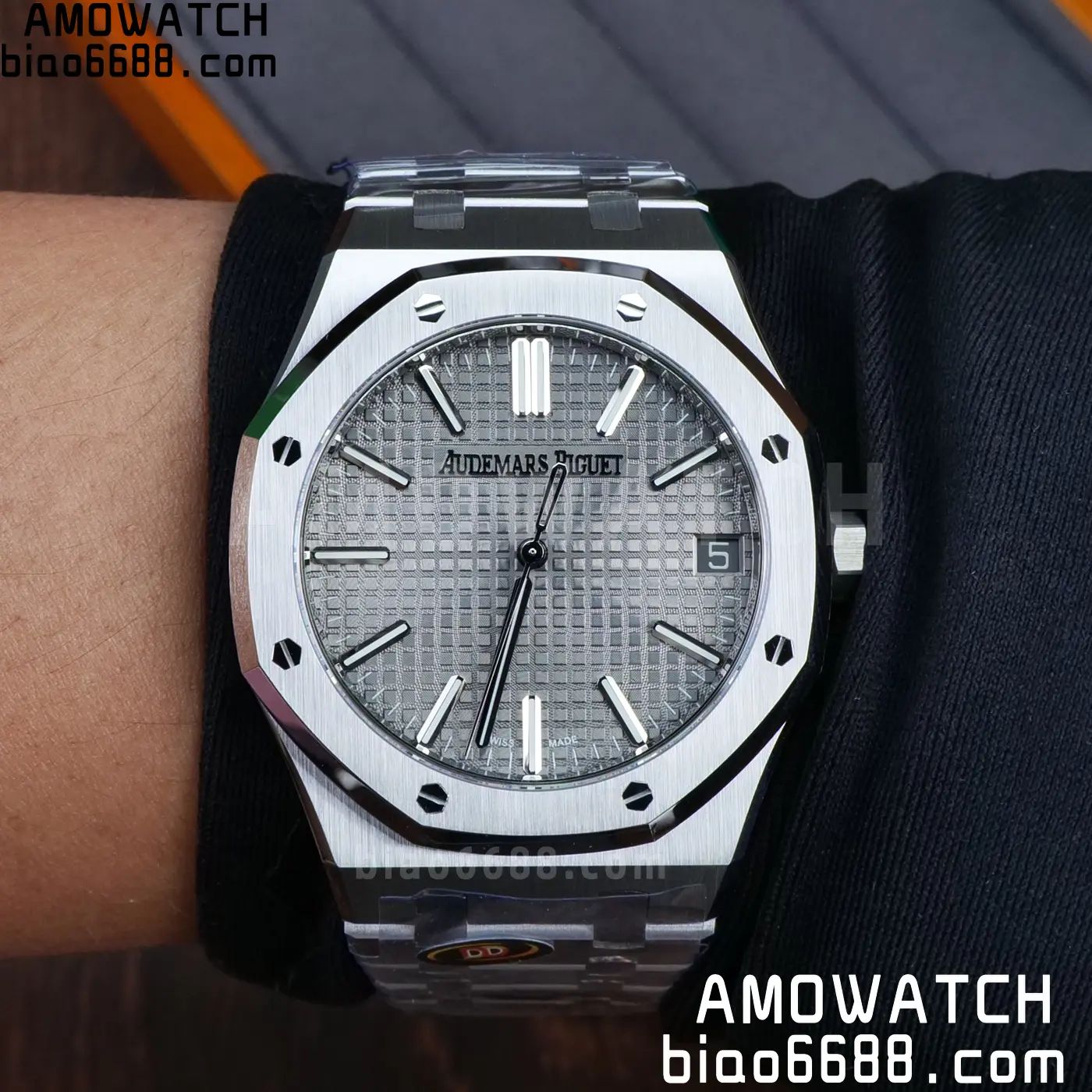 AP 로열 오크 41mm 15510ST 스테인리스 스틸 DDF 1:1 베스트 에디션 그레이 다이얼 스테인리스 스틸 브레이슬릿 SA4302 슈퍼클론