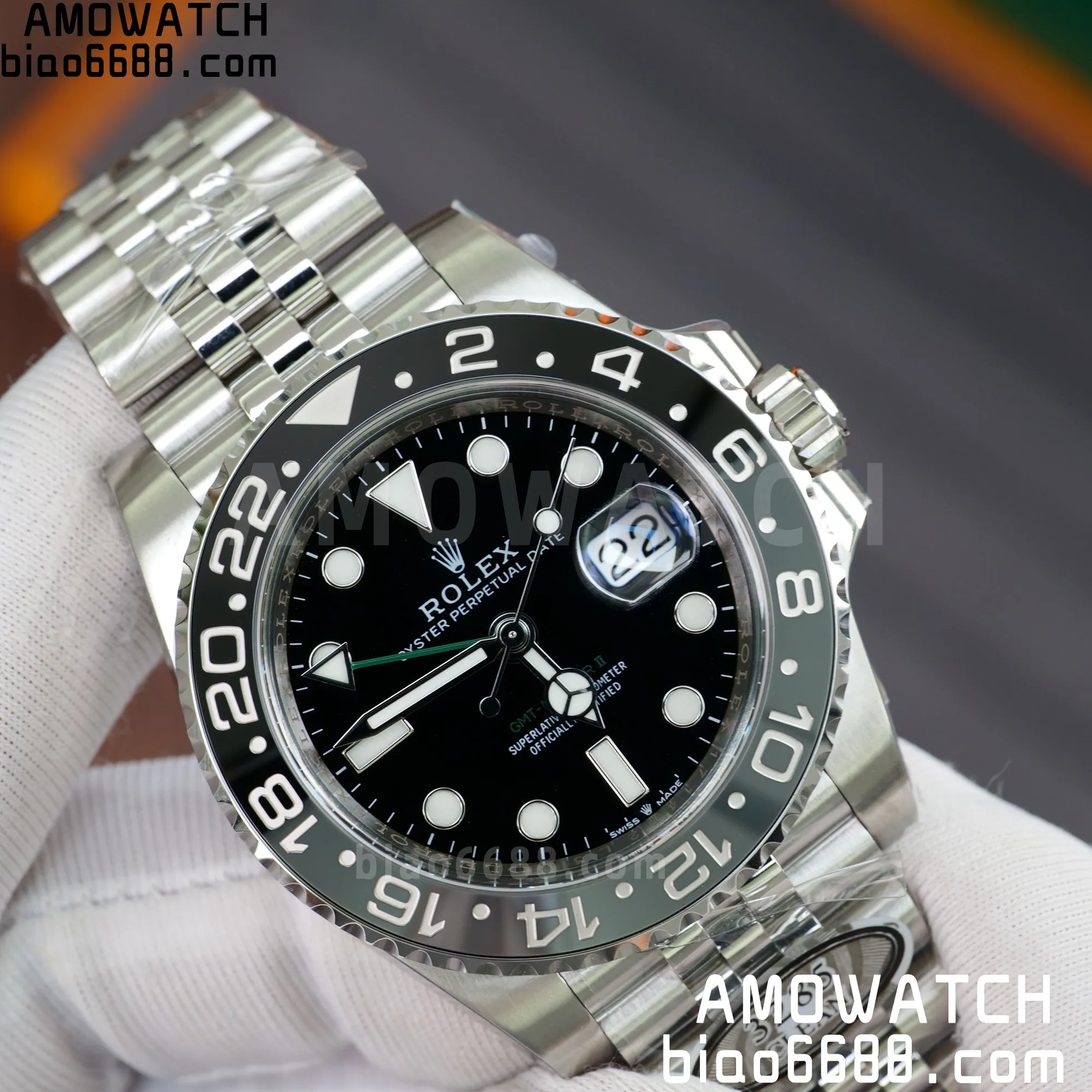 Rolex GMT-Master II 126710 BLNR Black/Gray Ceramic 904L Steel Clean Factory Best Edition on Jubilee Bracelet DD3285 CHS