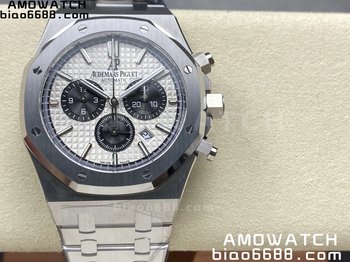 AP Royal Oak Chrono 26331 SS APW Factory 1:1 Best Edition White/Black Dial on SS Bracelet A7750