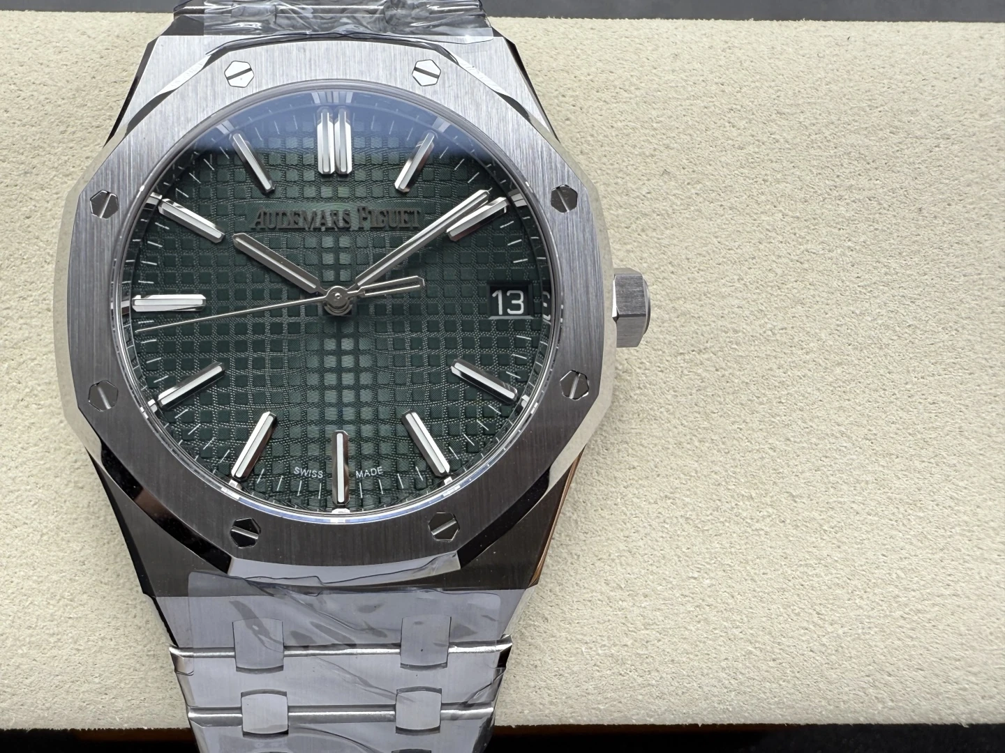 AP 로열 오크 41mm 15510ST SS DDF 1:1 베스트 에디션 그린 다이얼 SS 브레이슬릿 SA4302 슈퍼클론