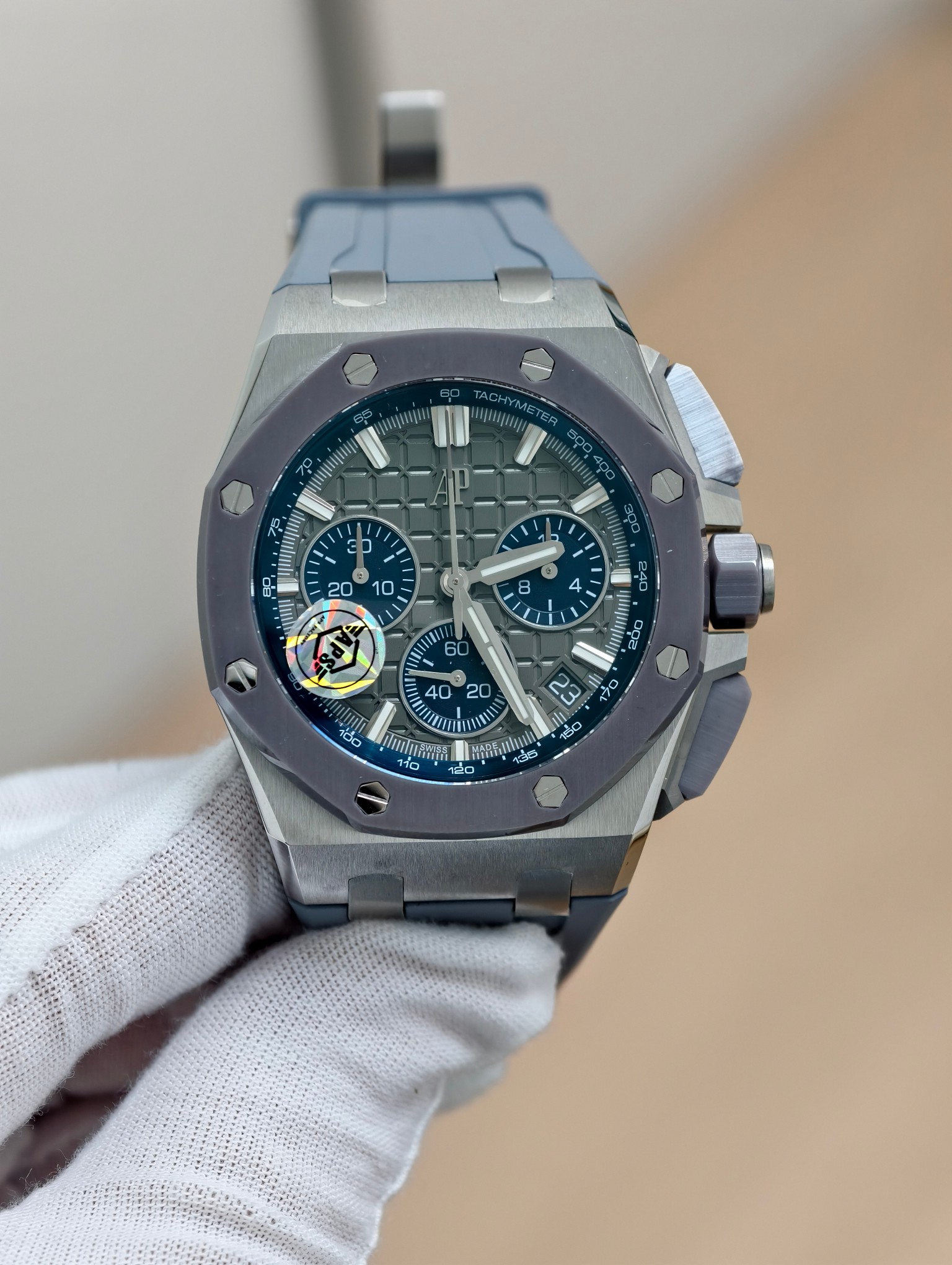 AP 로열 오크 오프쇼어 43mm 26420 SS APSF 1:1 베스트 에디션 그레이 다이얼 러버 스트랩 슈퍼클론 4401
