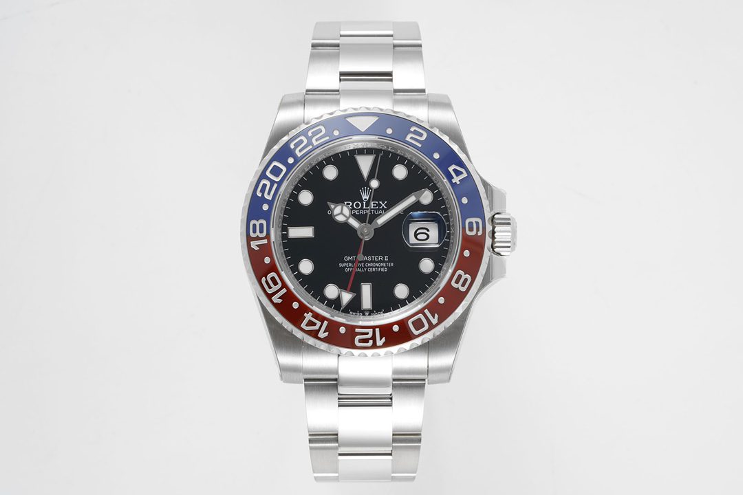 Rolex GMT Master II 40mm 126710BLRO-0002 GSF 1:1 Best Edition 904L Stainless Steel Case Red-Blue Ceramic Bezel Watch A3285 V4