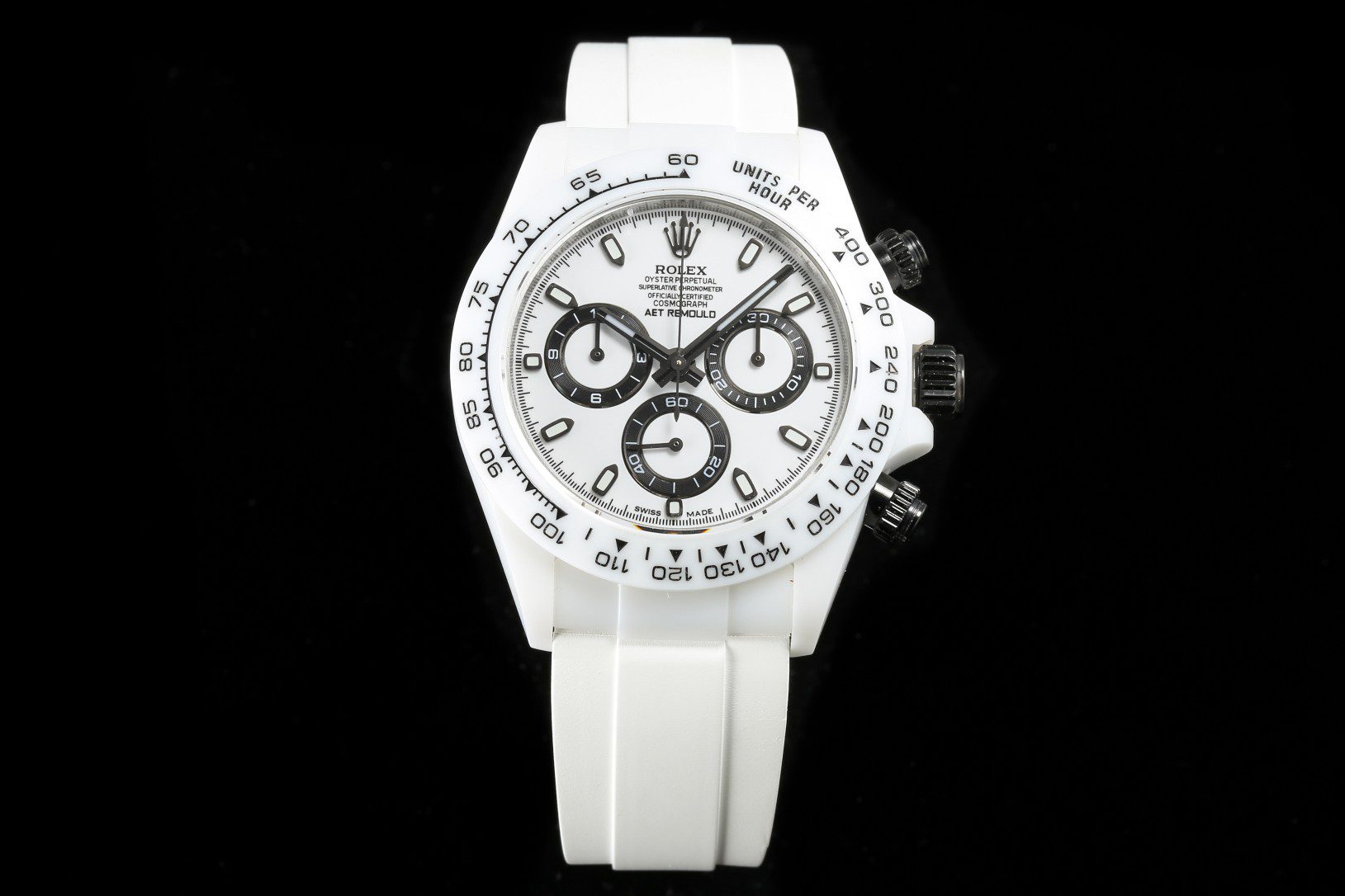 Rolex Daytona 40mm AET modified ceramic case rubber strap watch Asia7750