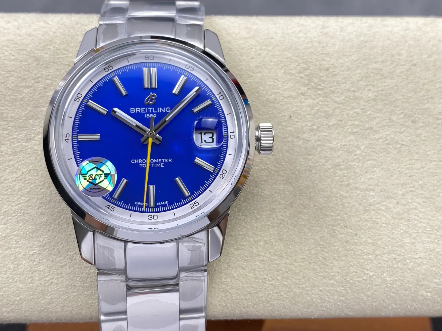 Breitling Top Time B31 BLF 1:1 Best Edition Blue Dial Yellow Hand on SS Bracelet AB31