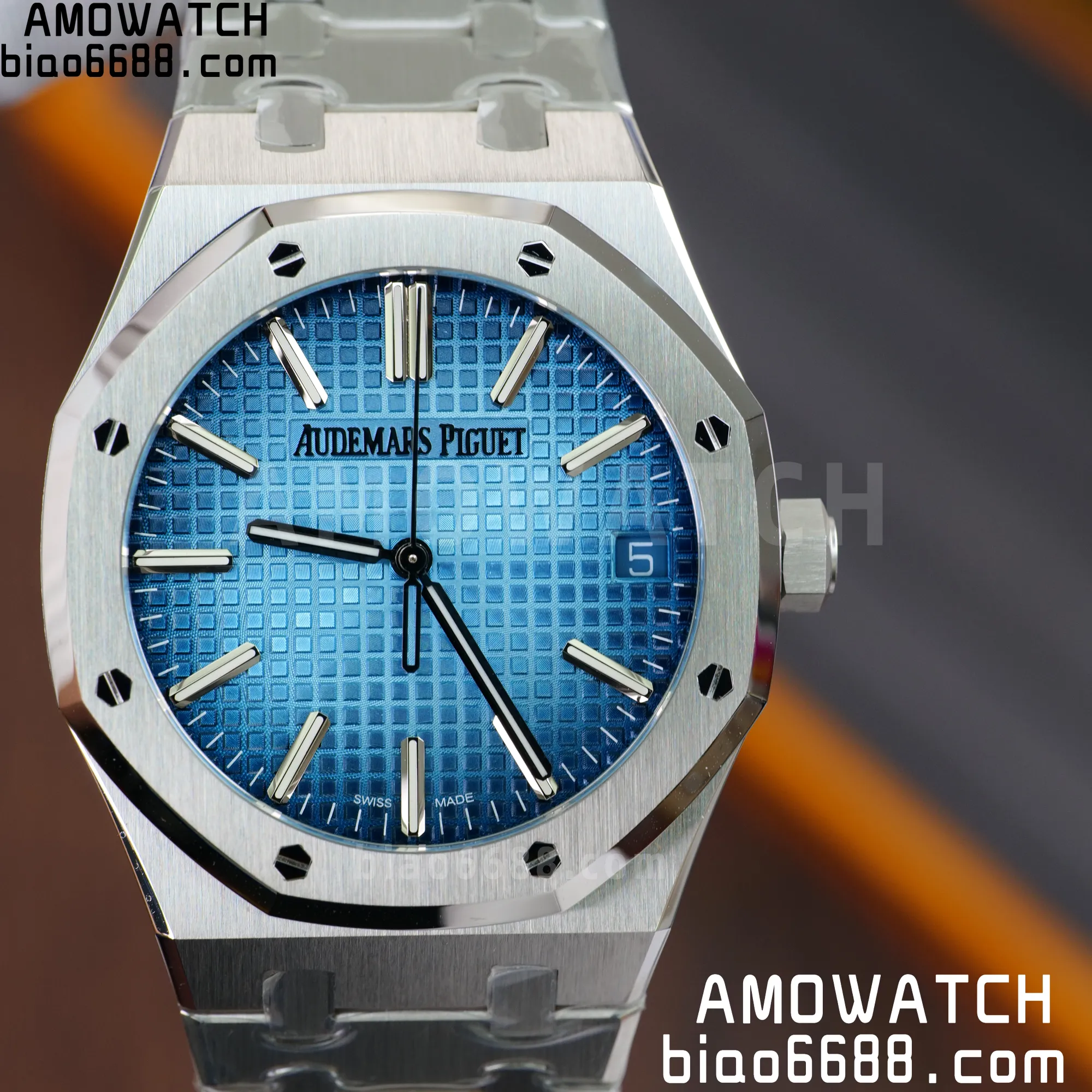 AP 로얄 오크 41mm 15510 ZF 공장 1:1 베스트 에디션 스모크 아이스 블루 다이얼 SS 브레이슬릿 SA4302 슈퍼클론