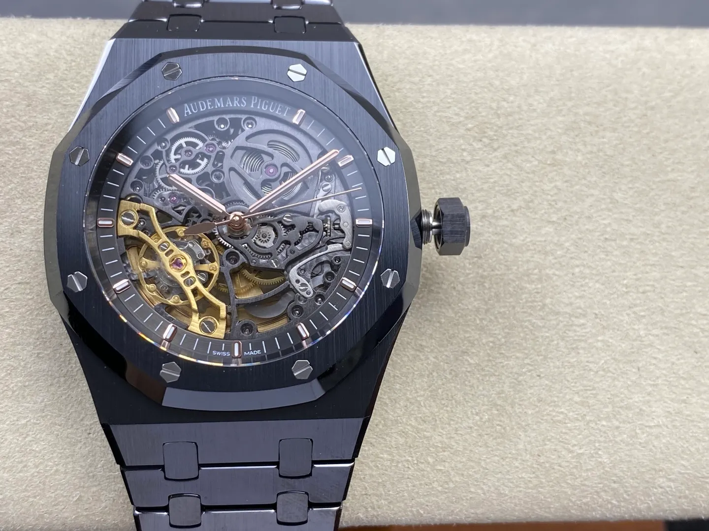 AP Royal Oak 41mm Ceramic 15416CE THBF 1:1 Best Edition on Ceramic Bracelet V3 (Free Sprung)
