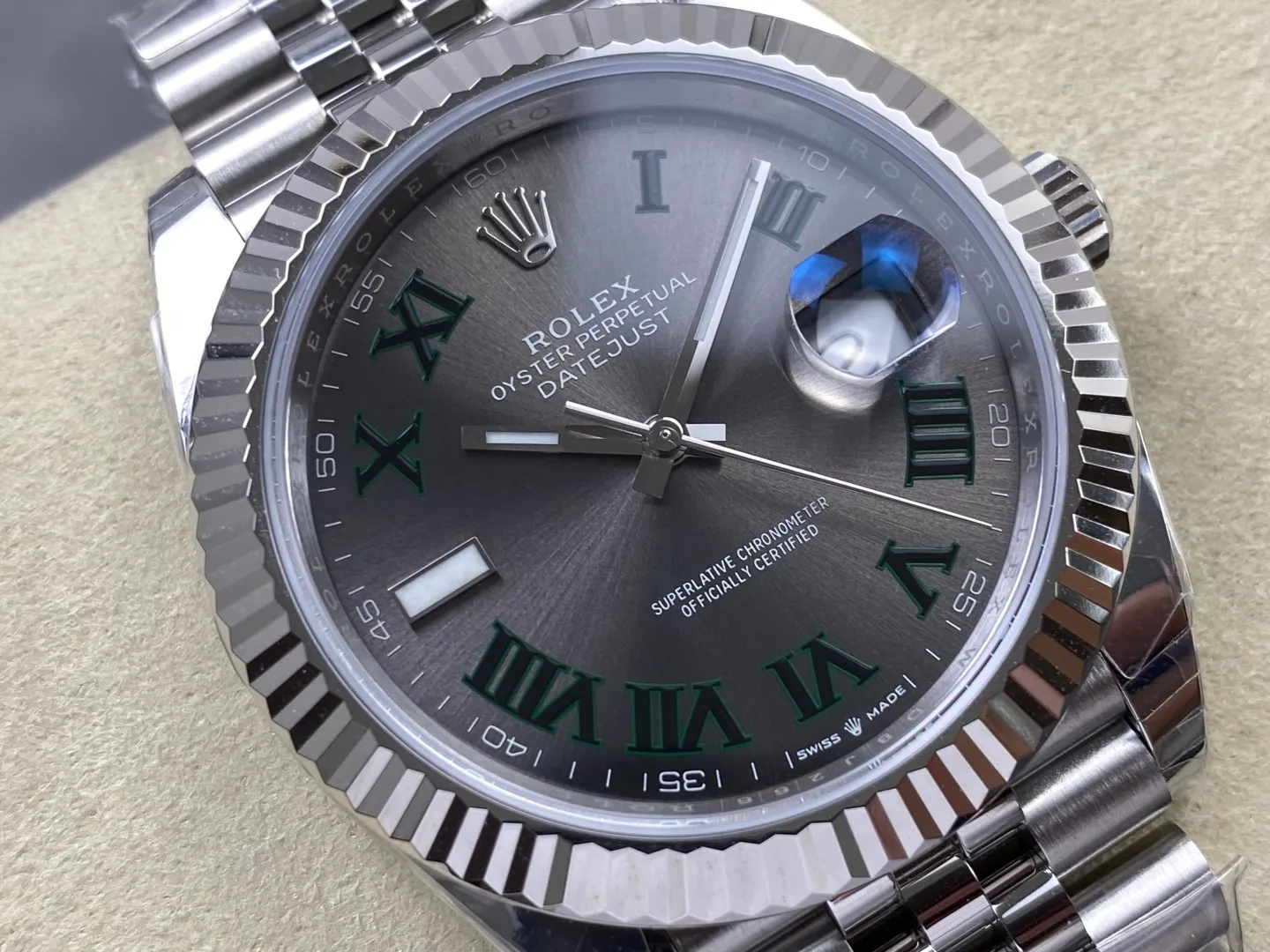 Rolex Datejust 41 126334 WKD 1:1 Superlative Gray Roman Dial Jubilee Bracelet JH3235 (Free Sprung) - Image 3