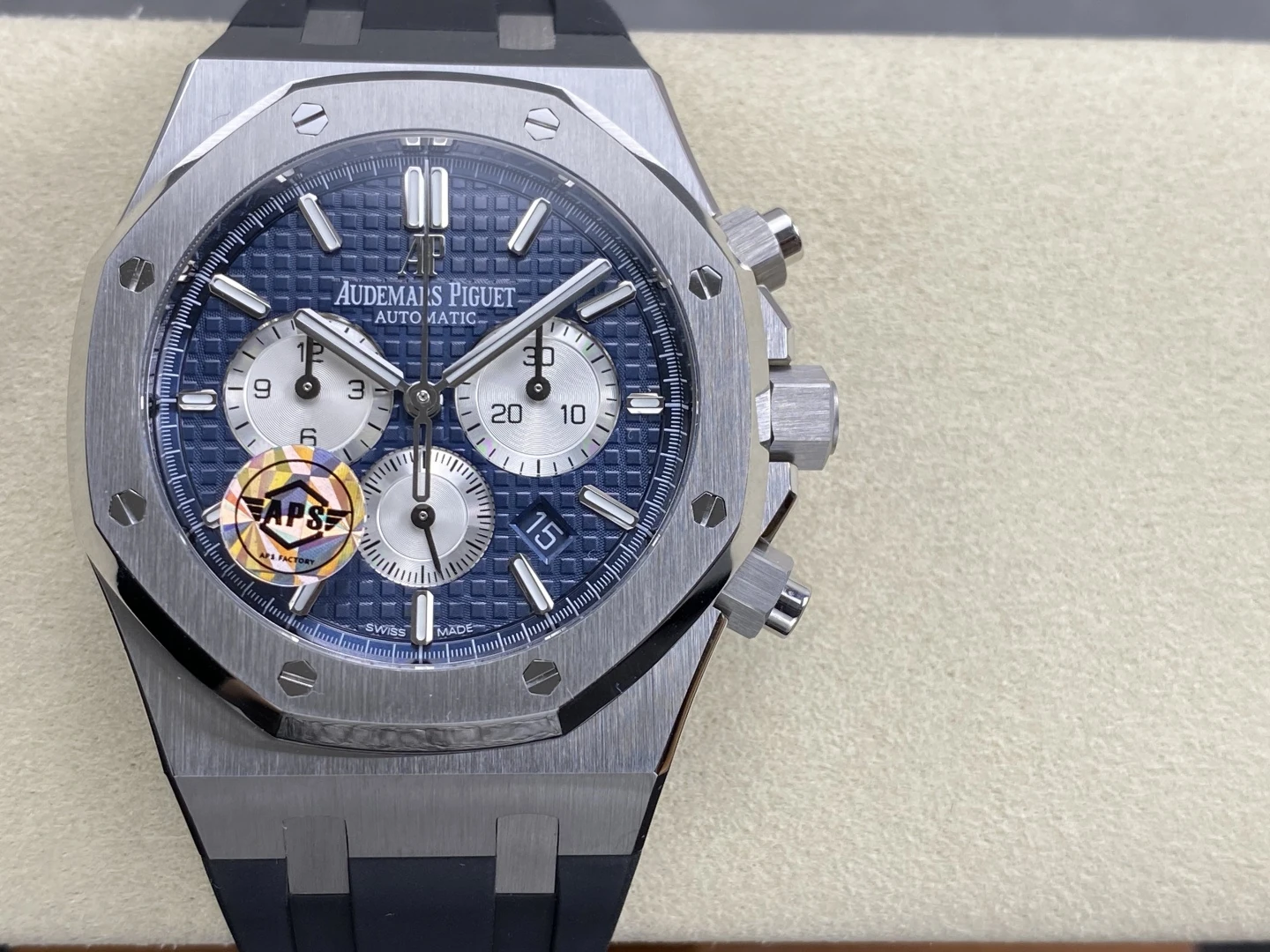 AP Royal Oak Chrono 26331 SS APSF 1:1 Best Edition Blue Dial on Blue Rubber Strap A2385