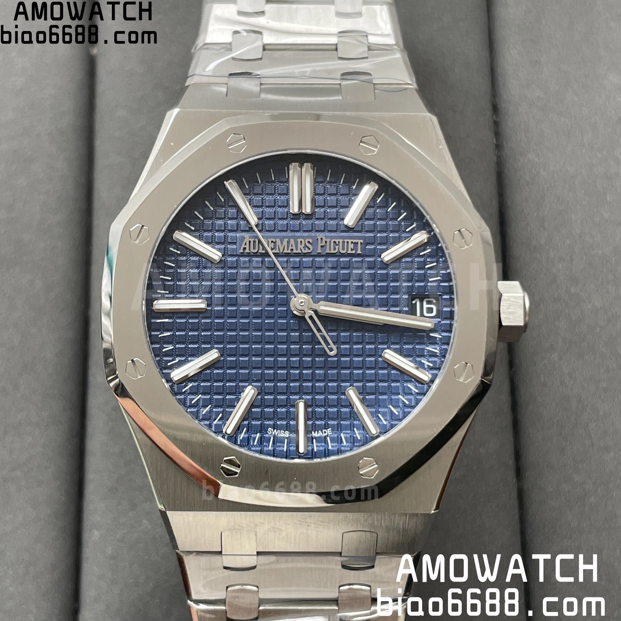 AP 로열 오크 41mm 15510ST.OO.1320ST.06 "50th Anniversary" 스테인리스 스틸 APS 공장 1:1 베스트 에디션 블루 다이얼 스테인리스 스틸 브레이슬릿 SA4302 슈퍼클론