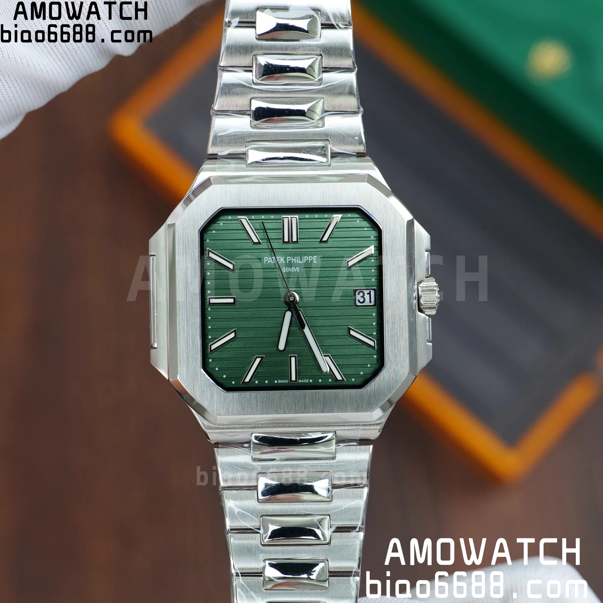 PP Cubitus 5821 SS DDF 1:1 Best Edition Green Dial on SS Bracelet 26-330