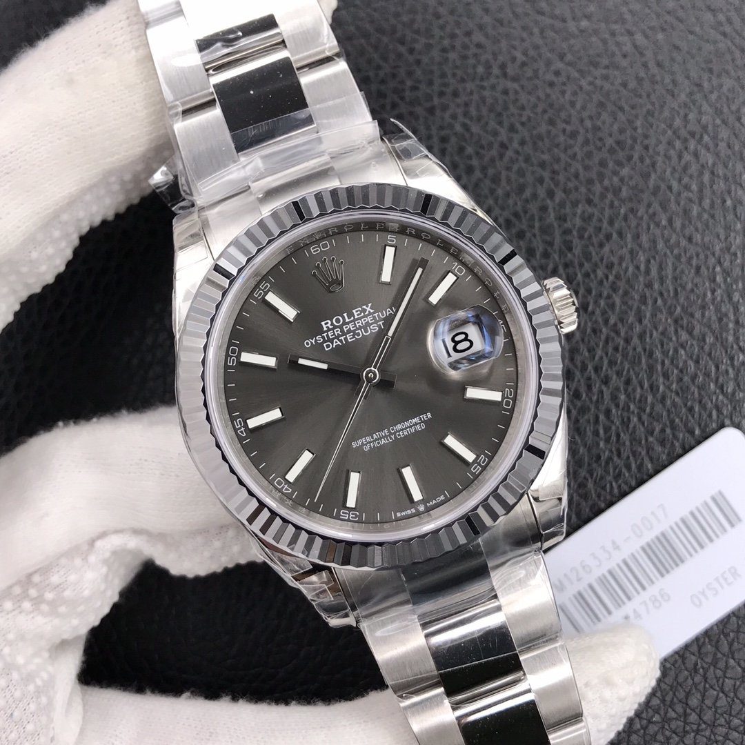 Rolex DateJust 41 126334 904L SS VSF 1:1 Best Edition Gray Dial on Oyster Bracelet VS3235