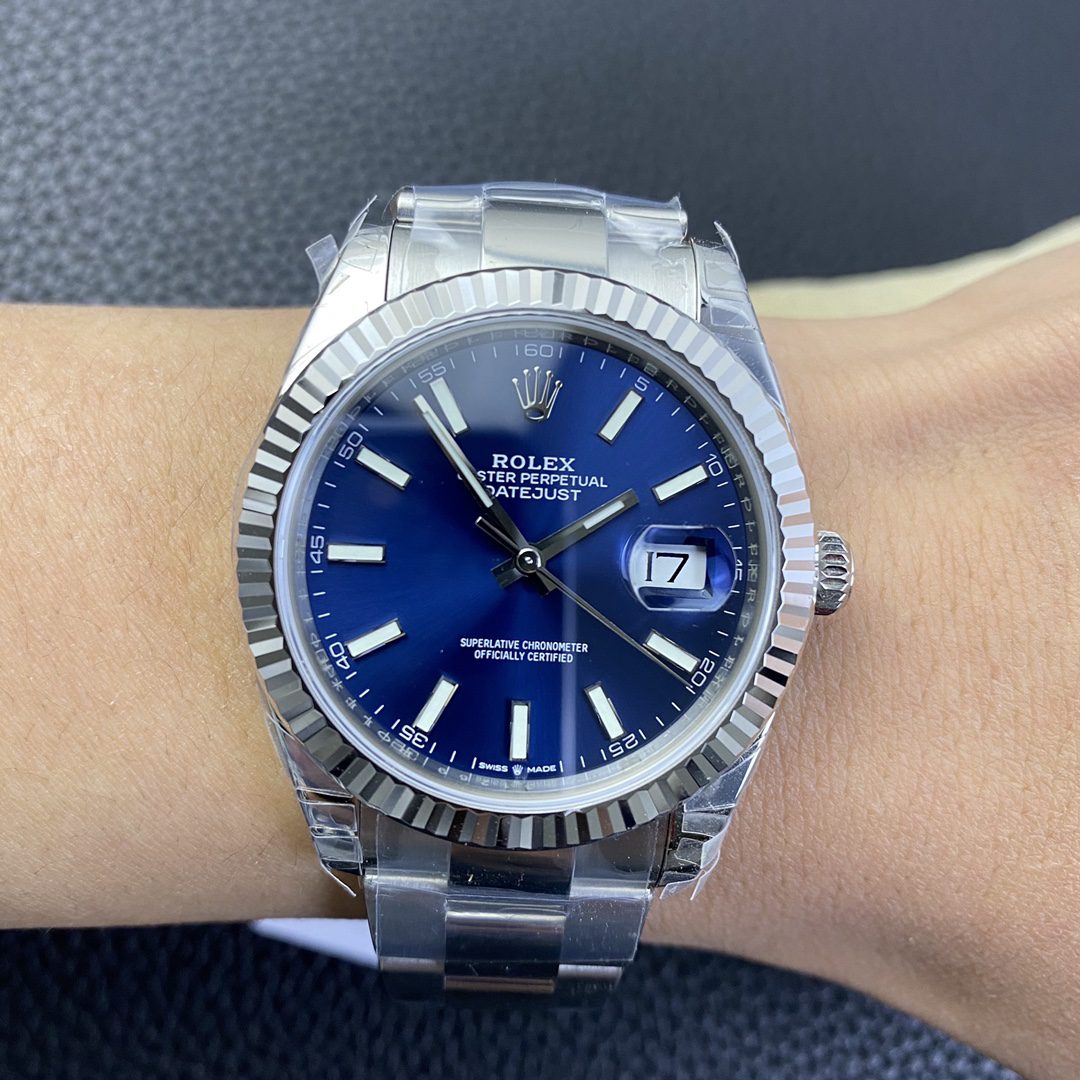 Rolex DateJust 41 126334 904L SS VSF 1:1 Best Edition Blue Dial on Oyster Bracelet VS3235