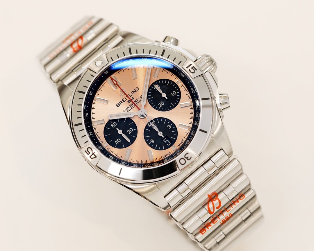 Breitling Chronomat AB0134101K1A1 42mm GFactory 1:1 Best Edition champagne Dial on SS Bracelet A7750  Breitling  Chronomat Breitling Chronomat  AB01344A1C1A1