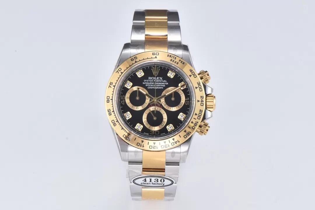 Rolex Daytona 116503-0011Clean Factory 1:1 Best Edition Black Diamonds Dial on YG/SS Bracelet SA4130 V2