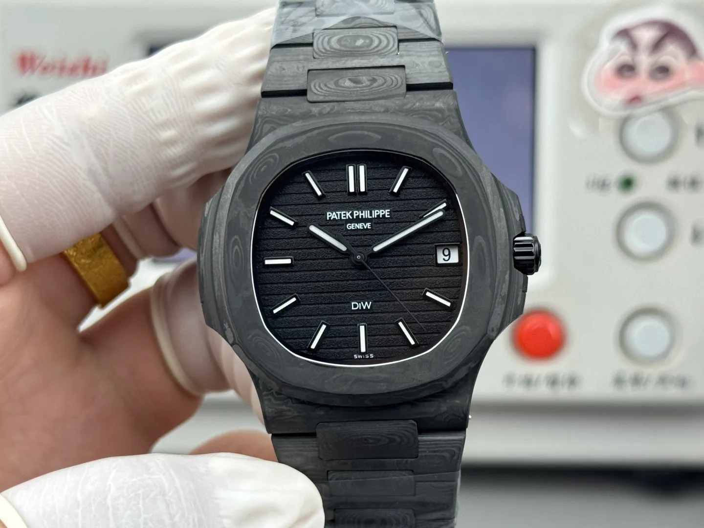 PP Nautilus 5711 DIW Carbon DIWF 1:1 Best Edition Black Dial On Carbon Bracelet DD324