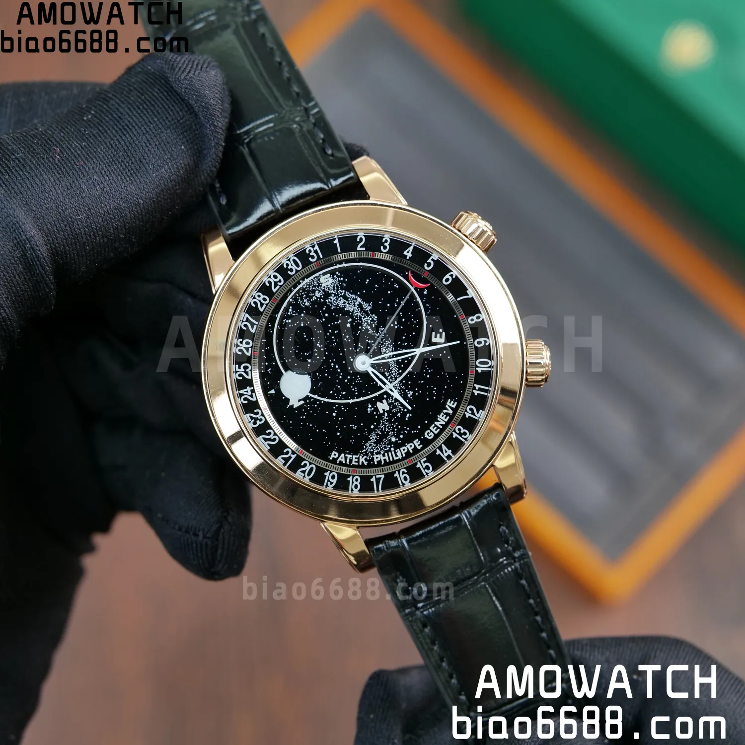 PP Grand Complications 6102P RG PPF 1:1 Best Edition Black Dial On Black Leather Strap Super Clone Asian 240