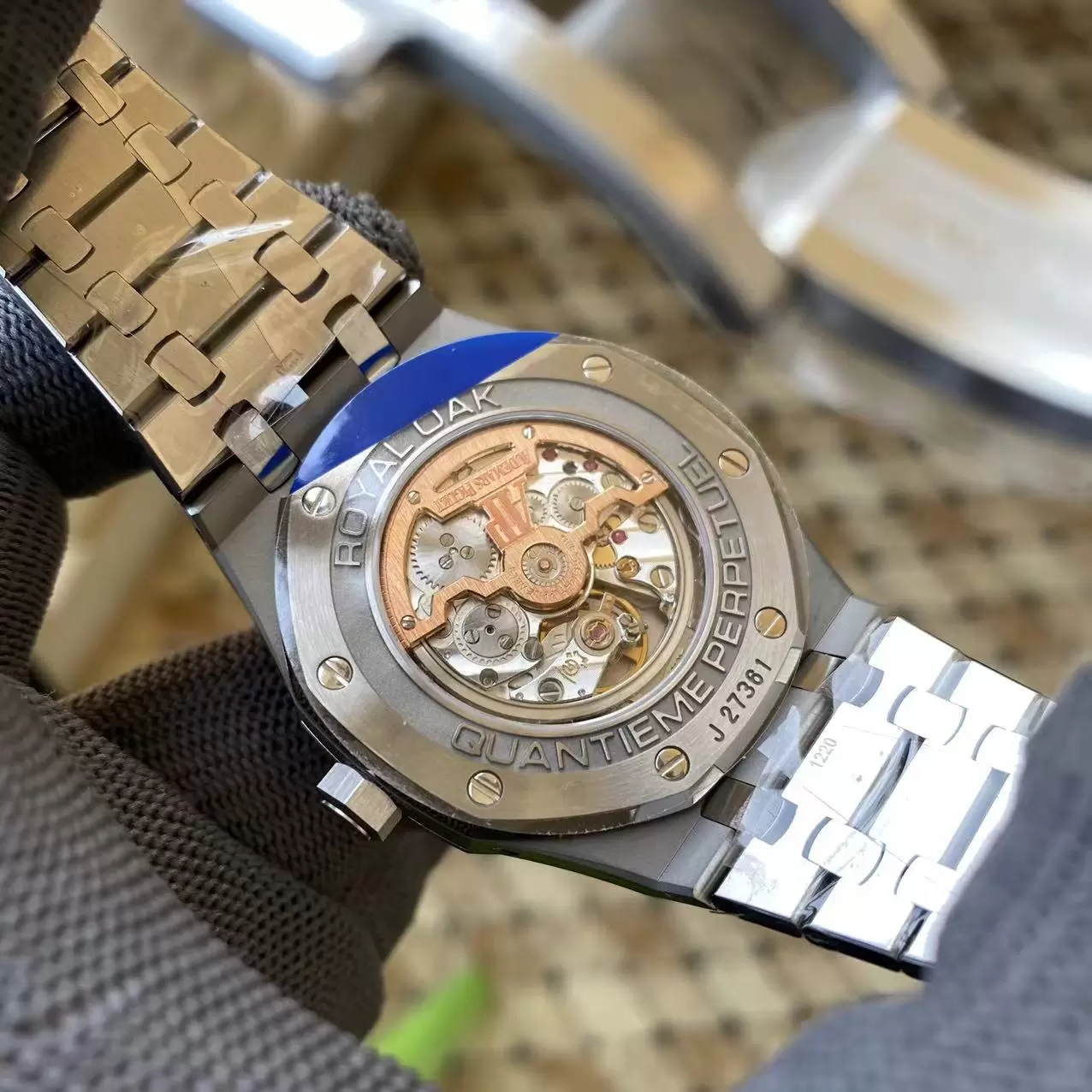 오데마 피게 로열 오크 41mm 컴플리케이티드 26574 스테인리스 스틸 APS F1:1 베스트 에디션 그린 다이얼 스테인리스 스틸 브레이슬릿 A5134 (CHS) - 이미지 7