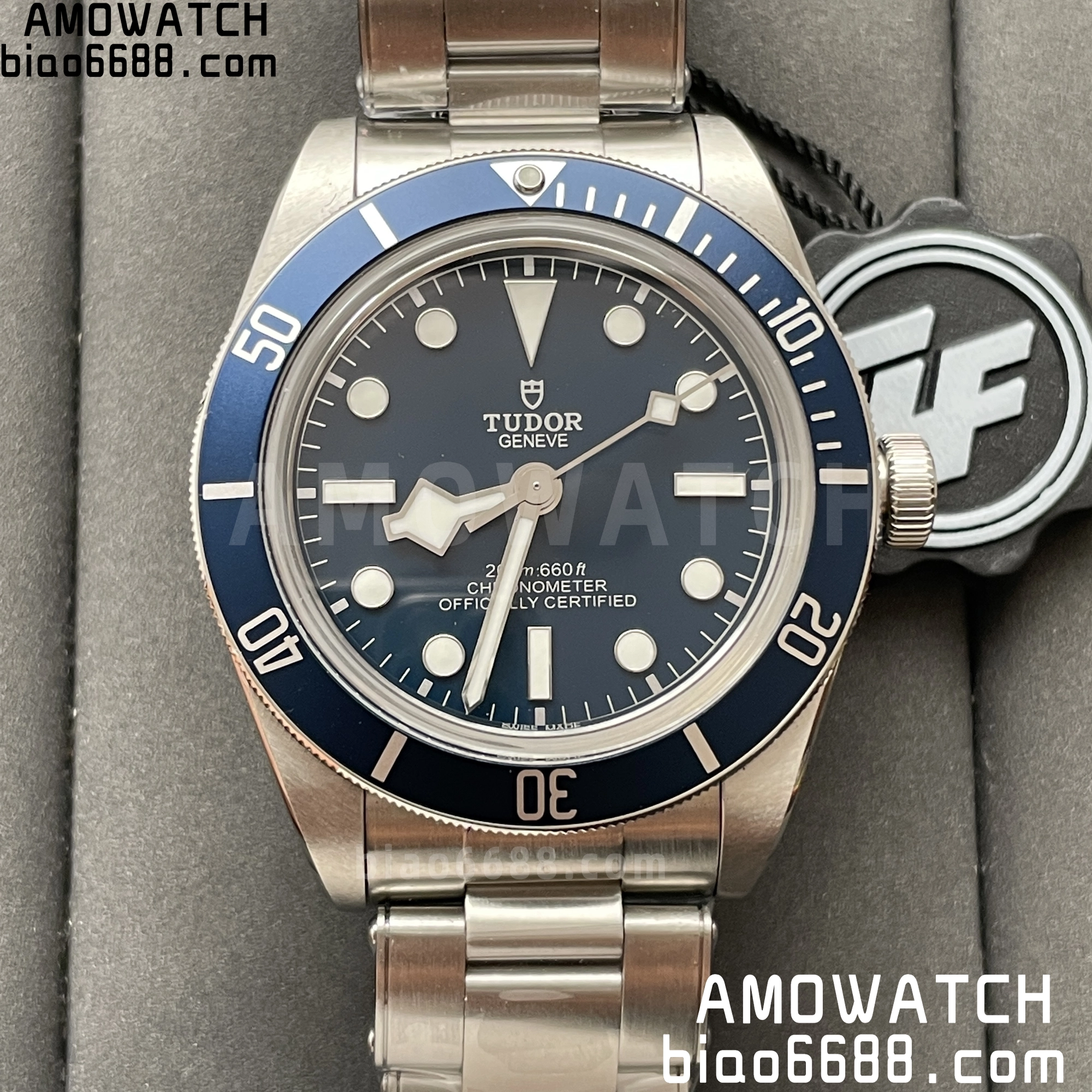 튜더 블랙 베이 피프티 에이트 M79030b 39mm 스테인리스 스틸 ZF 1:1 베스트 에디션 블루 다이얼 스테인리스 스틸 브레이슬릿 A2824