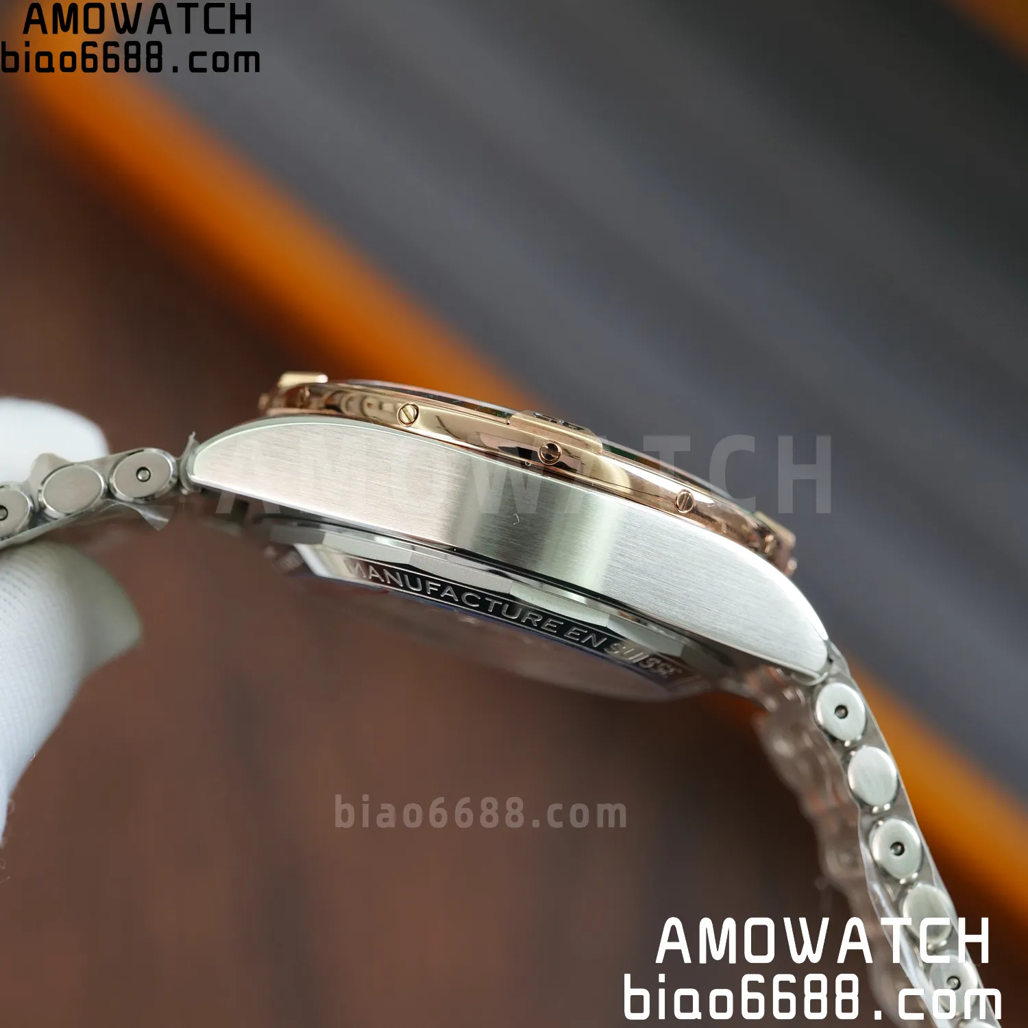 Breitling Chronomat B01 AB0134101K1A1 42mm SS/RG TF 1:1 Best Edition Brown Dial on SS Bracelet A7750 - Image 8